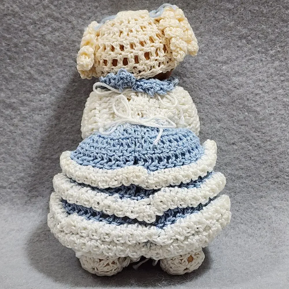 Vintage Handmade Crafted Crocheted Doll 4.5